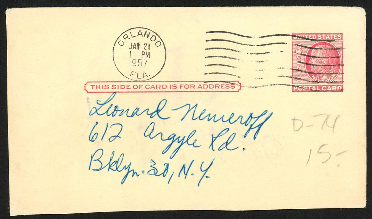 Zack Taylor Autographed 3x5.5 1957 Government Postcard Chicago White Sox SKU #153919 - RSA