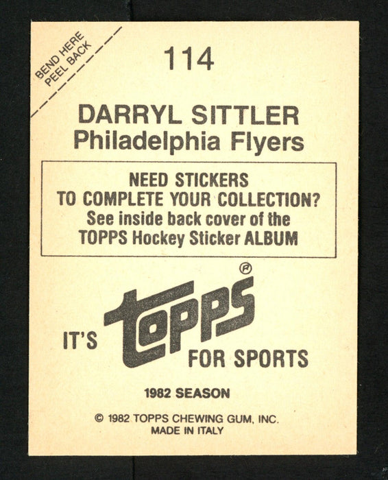 Darryl Sittler Autographed 1982-83 Topps Sticker Card #114 Philadelphia Flyers SKU #154110 - RSA