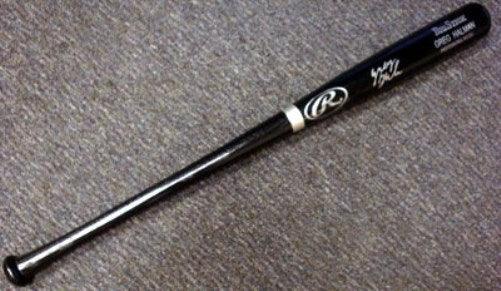 Greg Halman Autographed Black Rawlings Bat Seattle Mariners PSA/DNA RookieGraph Stock #22258 - RSA