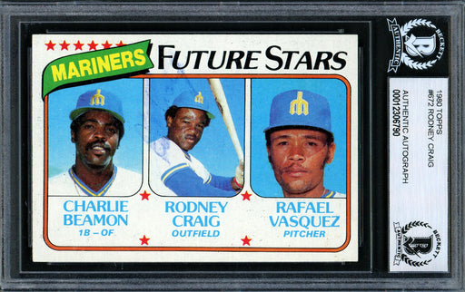 Rodney Craig Autographed 1980 Topps Card #672 Seattle Mariners Beckett BAS #12306792 - RSA