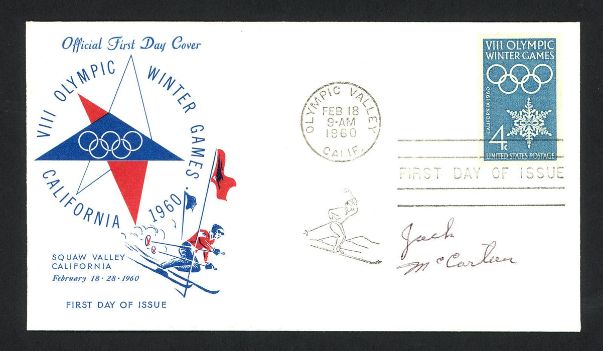Jack McCartan Autographed First Day Cover 1960 Olympics Hockey Team USA SKU #159563 - RSA