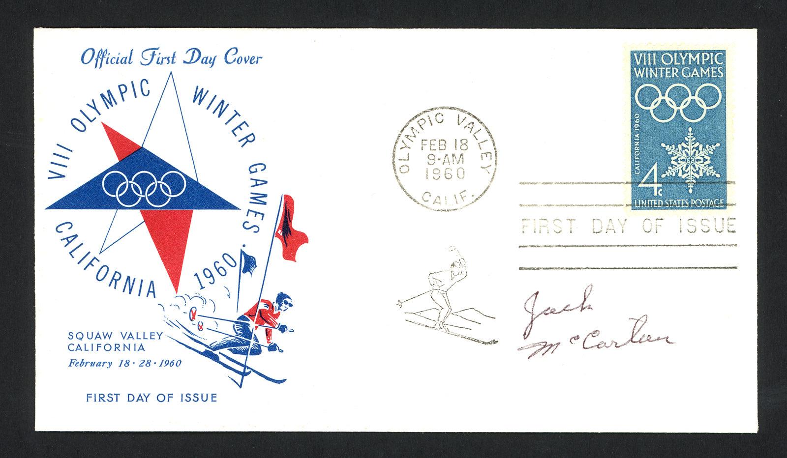 Jack McCartan Autographed First Day Cover 1960 Olympics Hockey Team USA SKU #159563 - RSA