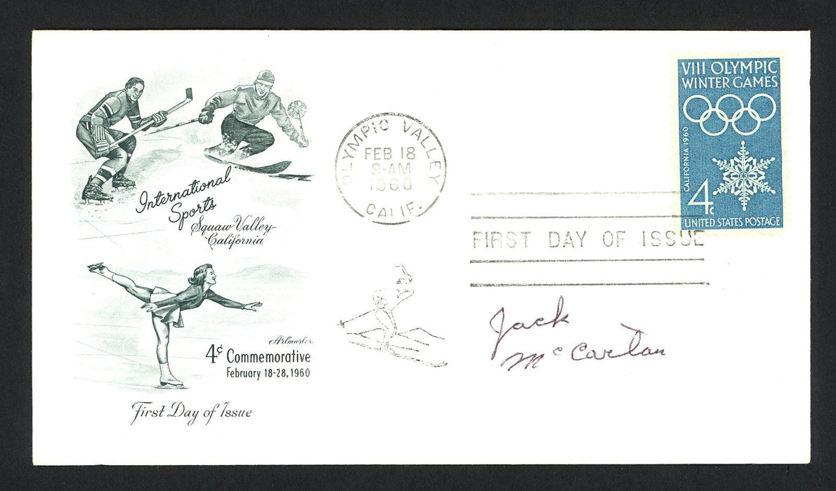 Jack McCartan Autographed First Day Cover 1960 Olympics Hockey Team USA SKU #159566 - RSA