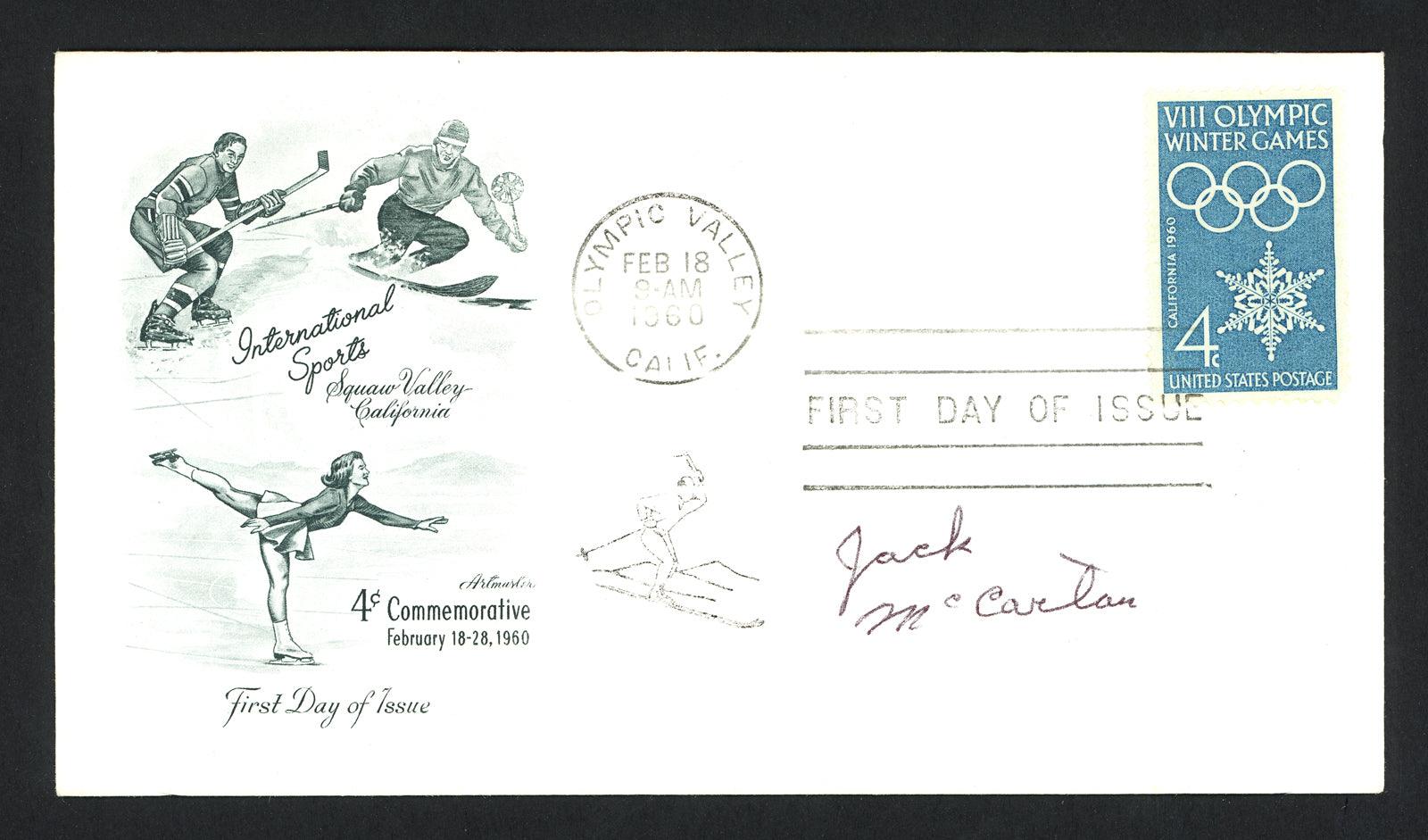Jack McCartan Autographed First Day Cover 1960 Olympics Hockey Team USA SKU #159566 - RSA
