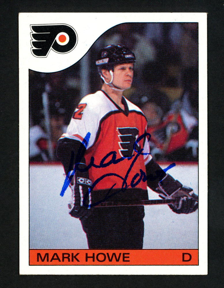 Mark Howe Autographed 1985-86 Topps Card #35 Philadelphia Flyers SKU #154136 - RSA