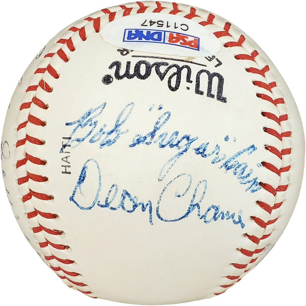 Dean Chance, Luke Sewell, Bob Cain & Roy Hughes Autographed Official Little League Baseball Vintage PSA/DNA #C11547 - RSA