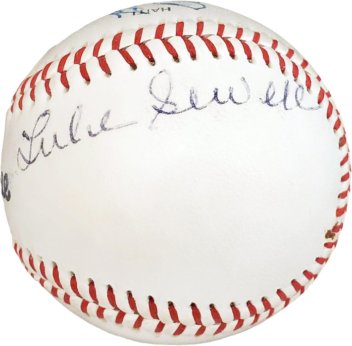 Dean Chance, Luke Sewell, Bob Cain & Roy Hughes Autographed Official Little League Baseball Vintage PSA/DNA #C11547 - RSA