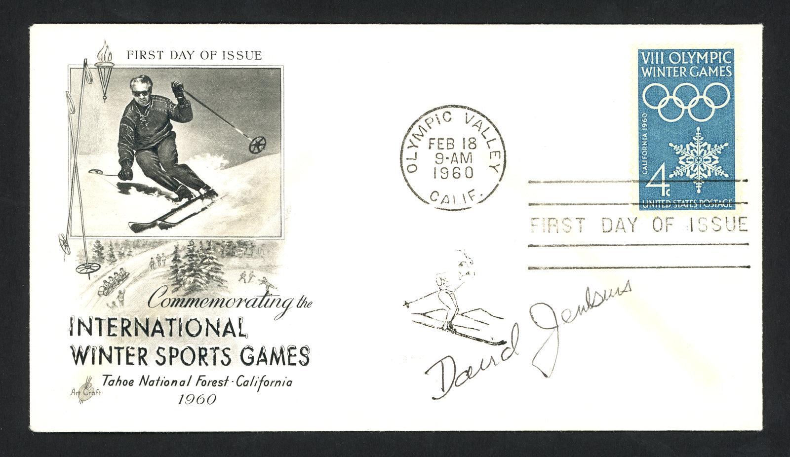 David Jenkins Autographed First Day Cover 1960 Olympics SKU #159569 - RSA