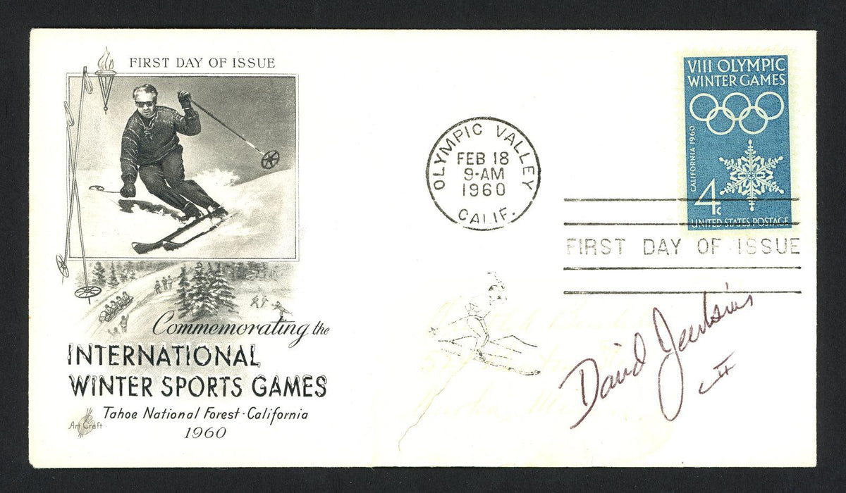 David Jenkins Autographed First Day Cover 1960 Olympics SKU #159570 - RSA