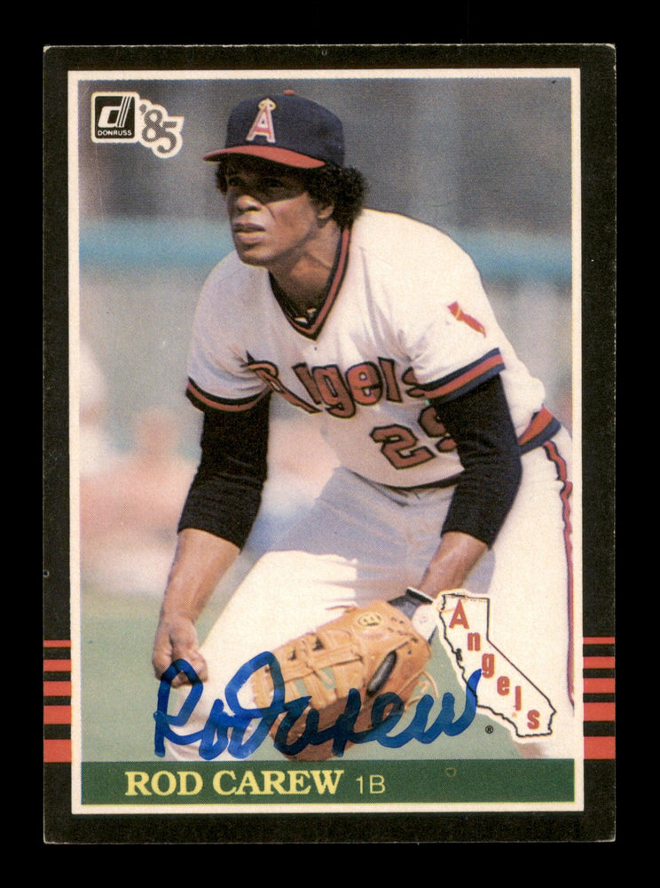 Rod Carew Autographed 1985 Donruss Card #85 California Angels SKU #186674 - RSA