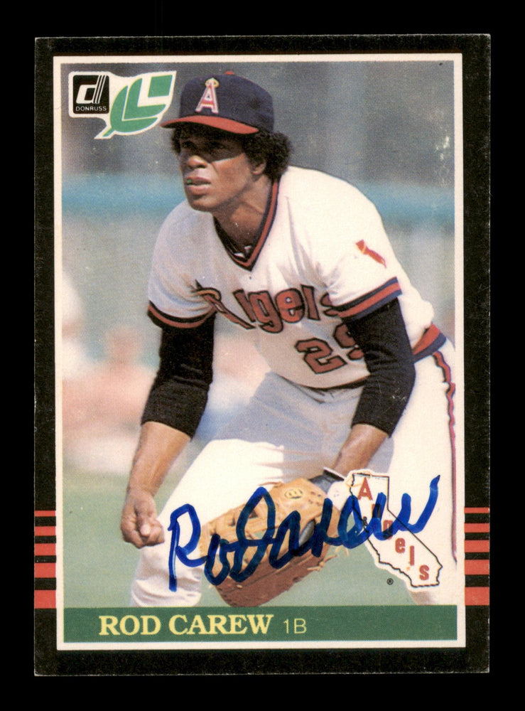 Rod Carew Autographed 1985 Leaf Card #132 California Angels SKU #186686 - RSA
