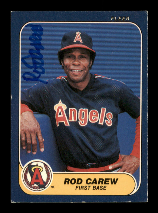 Rod Carew Autographed 1986 Fleer Card #151 California Angels SKU #186701 - RSA