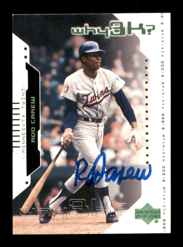 Rod Carew Autographed 2000 Upper Deck Hitters Club Card #68 Minnesota Twins SKU #186769 - RSA