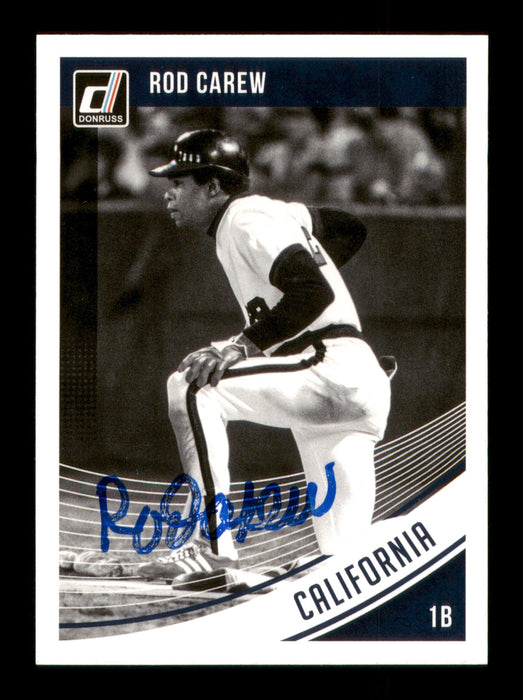 Rod Carew Autographed 2018 Donruss Black & White Card #123 Minnesota Twins SKU #186800 - RSA