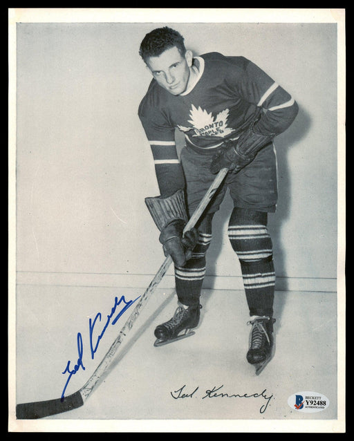 Ted Kennedy Autographed 1945-54 Quaker Oats 8x10 Photo Toronto Maple Leafs Beckett BAS #Y92488 - RSA