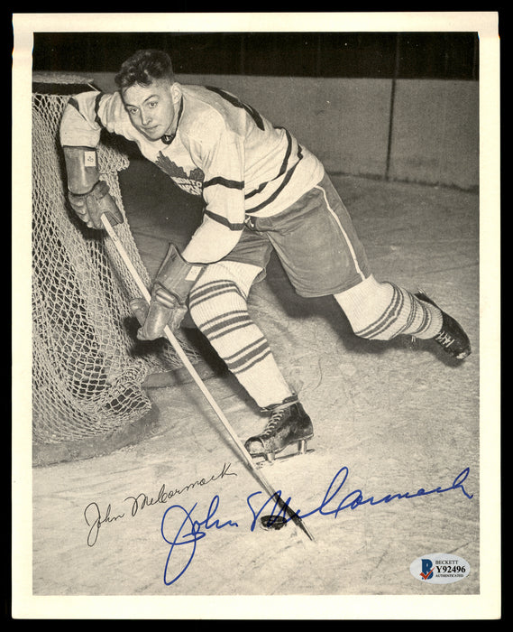 John McCormack Autographed 1945-54 Quaker Oats 8x10 Photo Toronto Maple Leafs Beckett BAS #Y92496