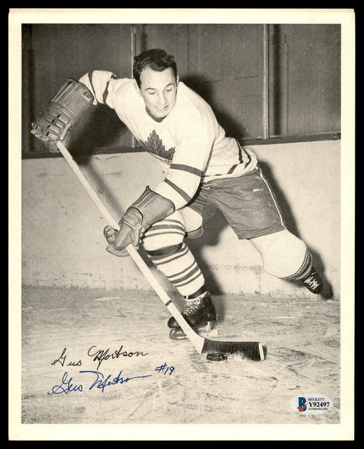 Gus Mortson Autographed 1945-54 Quaker Oats 8x10 Photo Toronto Maple Leafs Beckett BAS #Y92497 - RSA