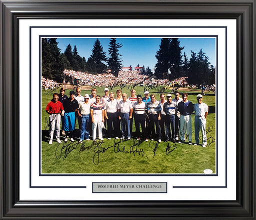 1988 Fred Meyer Classic Tournament Autographed Framed 16x20 Photo With 21 Signatures Including Jack Nicklaus & Payne Stewart JSA #Z99687 - RSA