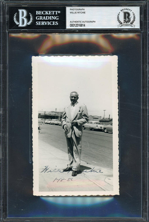 Willie Ritchie Autographed 3.5x5.5 Photo Lightweight Champion Vintage 1953 Beckett BAS #12516814 - RSA
