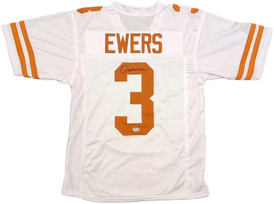 Texas Longhorns Quinn Ewers Autographed White Jersey Beckett BAS QR Stock #201710 - RSA