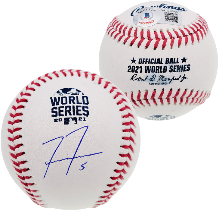 Freddie Freeman Autographed 2021 World Series Baseball Atlanta Braves Beckett BAS QR Stock #201176 - RSA