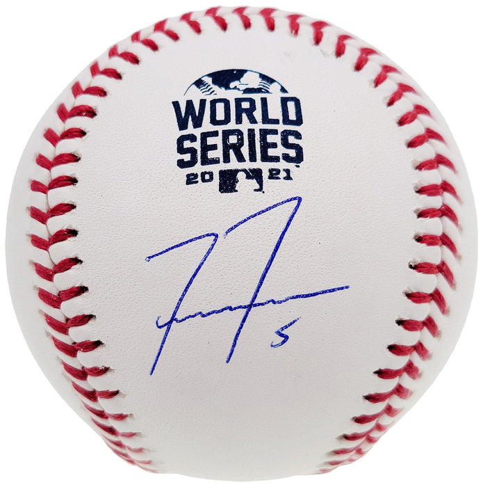 Freddie Freeman Autographed 2021 World Series Baseball Atlanta Braves Beckett BAS QR Stock #201176 - RSA