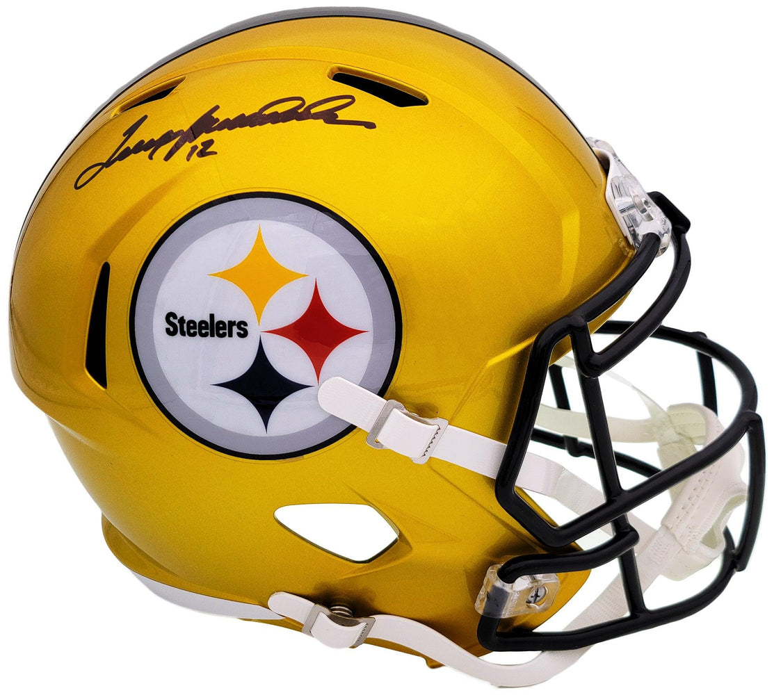 Terry Bradshaw Autographed Pittsburgh Steelers Flash Yellow Full Size Replica Speed Helmet Beckett BAS QR Stock #201180 - RSA