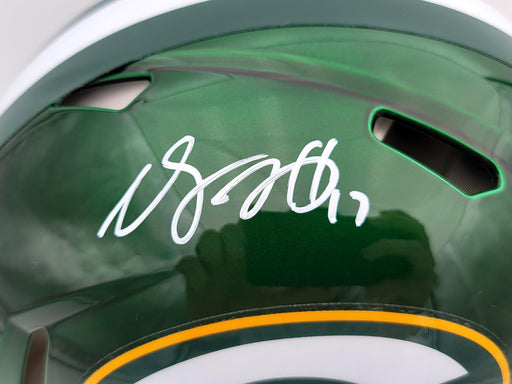 Davante Adams Autographed Green Bay Packers Flash Green Full Size Authentic Speed Helmet Beckett BAS QR Stock #201214 - RSA