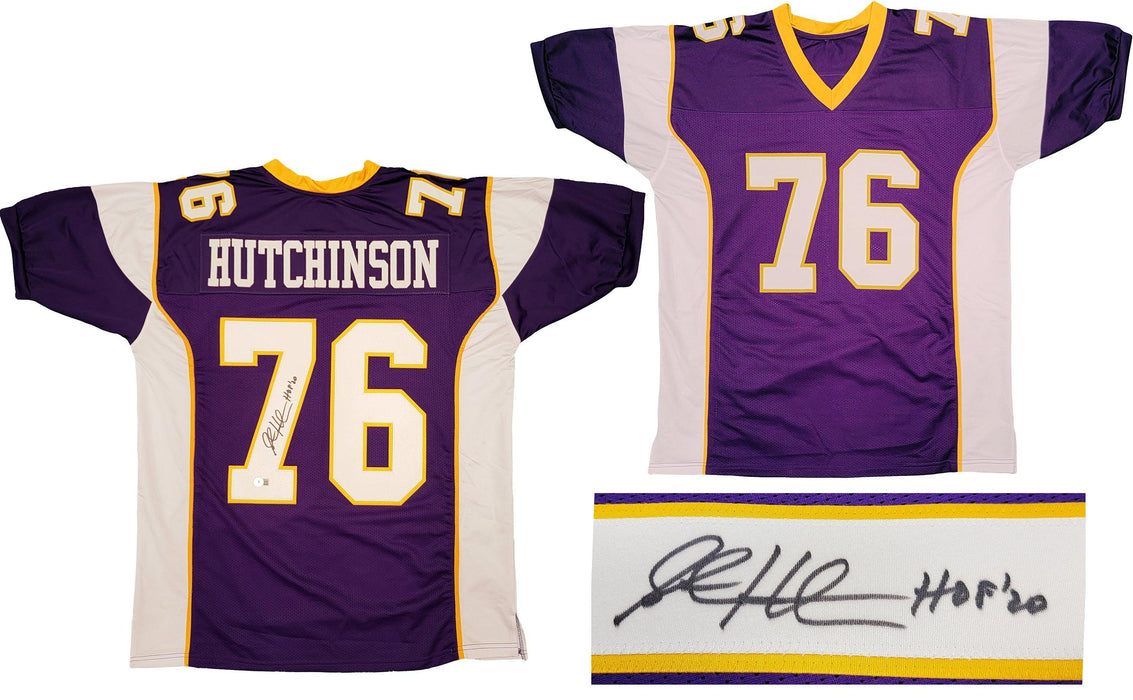 Minnesota Vikings Steve Hutchinson Autographed Purple Jersey "HOF 20" Beckett BAS QR Stock #201206 - RSA