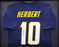 Los Angeles Chargers Justin Herbert Autographed Framed Blue Jersey Beckett BAS Stock #200923 - RSA