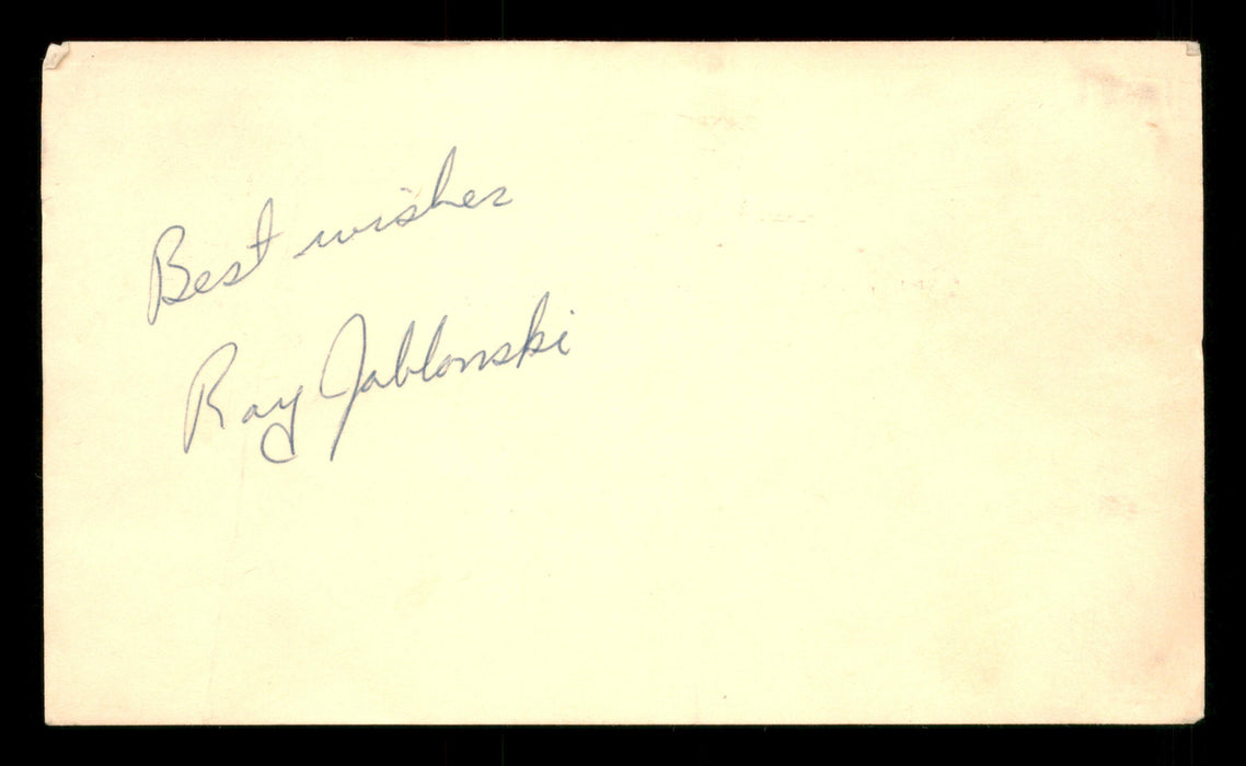 Ray Jablonski Autographed 3.25x5.5 Government Postcard St. Louis Cardinals "Best Wishes" SKU #201399 - RSA