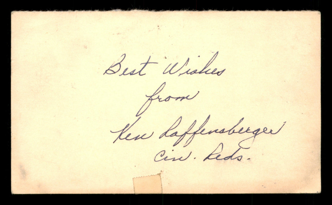 Ken Raffensberger Autographed 3.25x5.5 Government Postcard Cincinnati Reds "Best Wishes" SKU #201414 - RSA