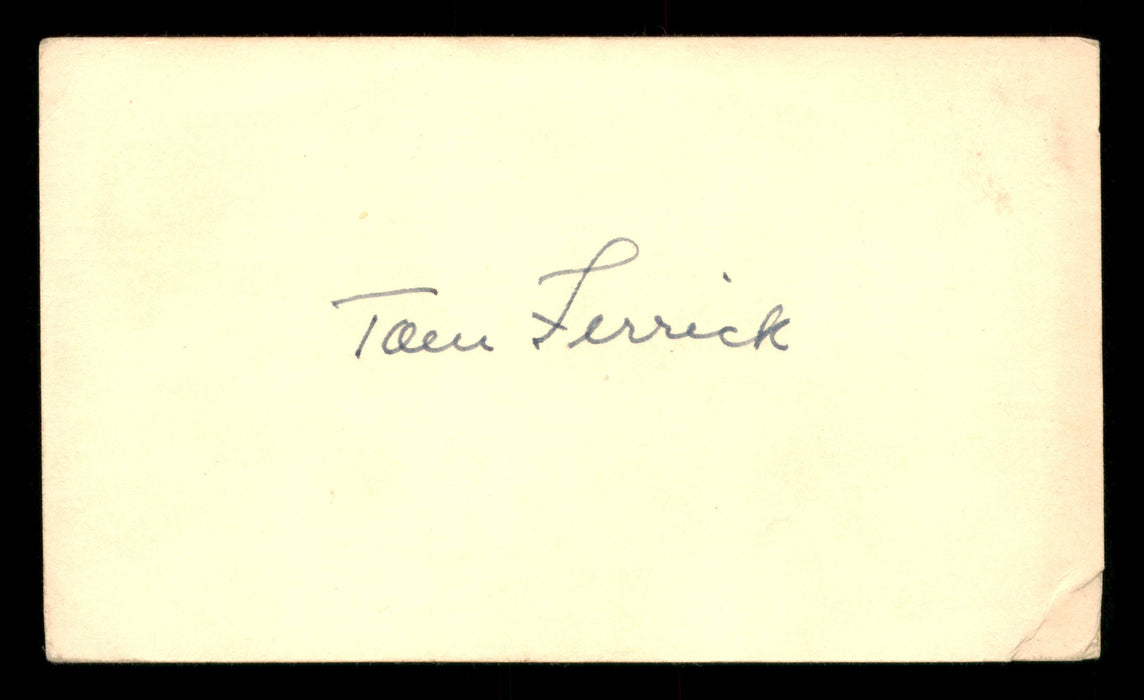 Tom Ferrick Autographed 3.25x5.5 Government Postcard New York Yankees SKU #201432 - RSA