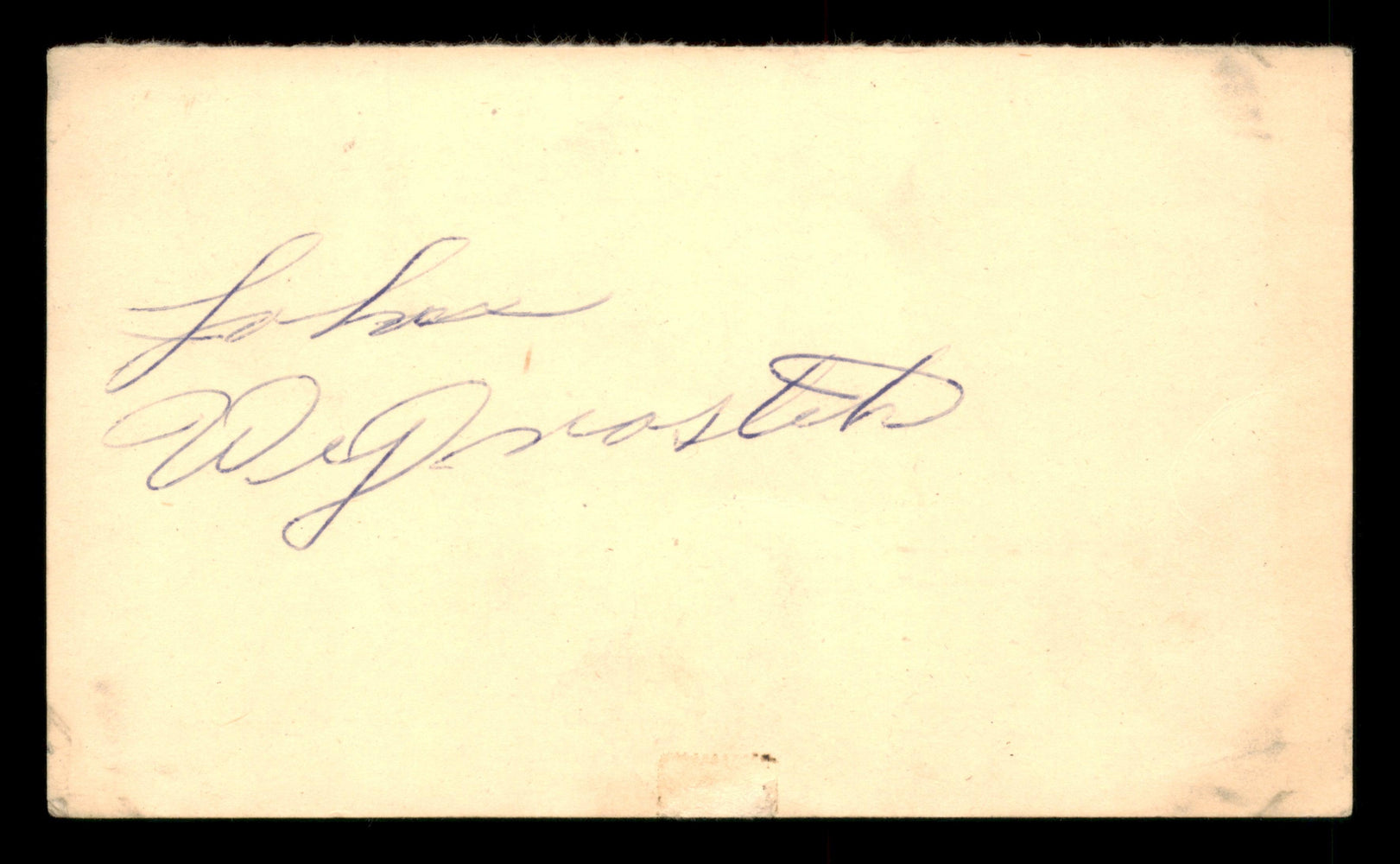 John Wyrostek Autographed 3.25x5.5 Government Postcard Cincinnati Reds SKU #201466 - RSA