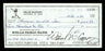 Willie McCovey Autographed 2.75x6 Check San Francisco Giants 1236 SKU #201479 - RSA