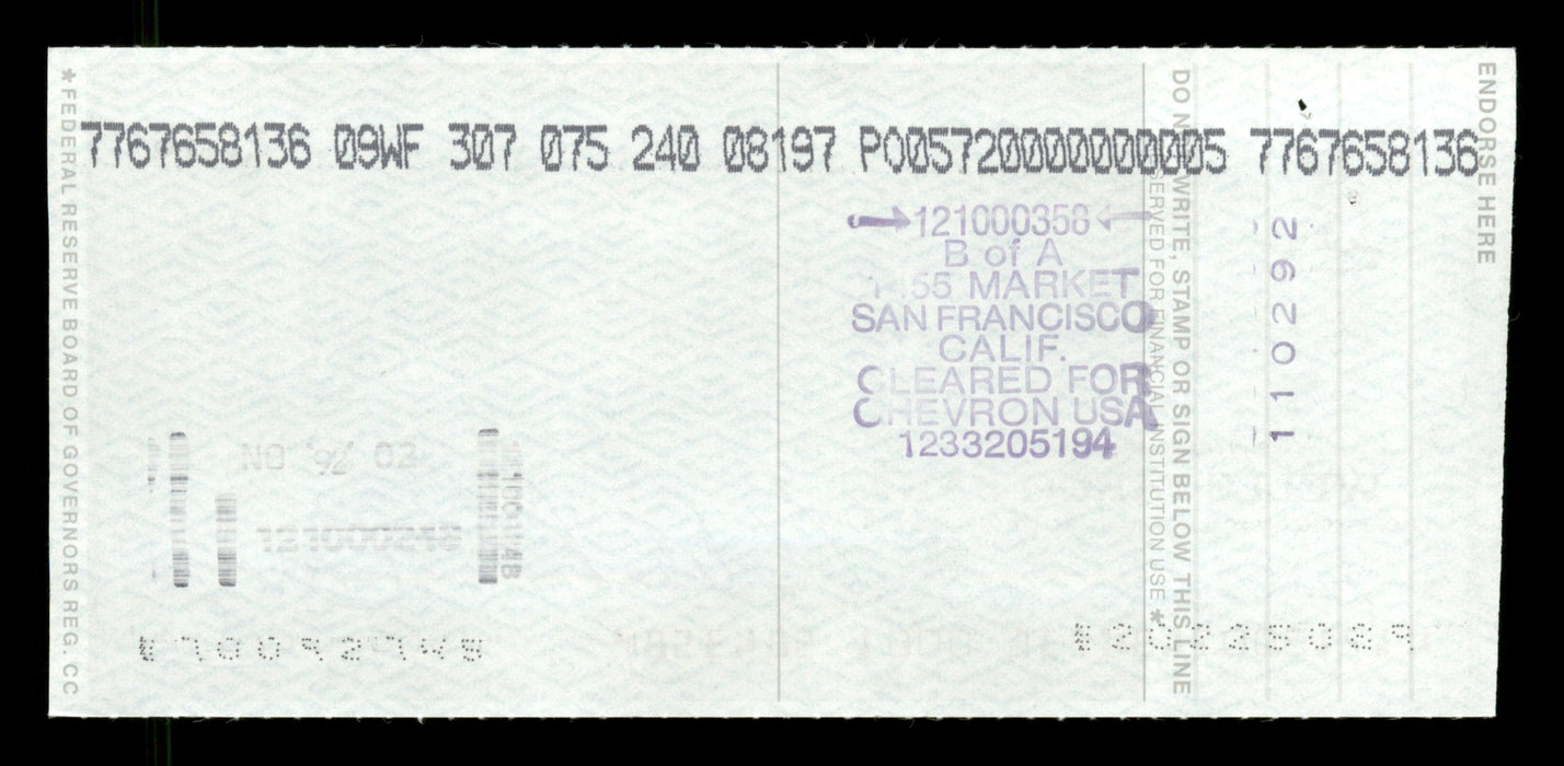 Willie McCovey Autographed 2.75x6 Check San Francisco Giants 1236 SKU #201479 - RSA