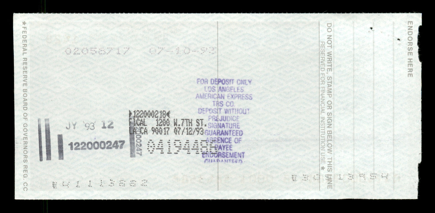 Willie McCovey Autographed 2.75x6 Check San Francisco Giants 1428 SKU #201495 - RSA