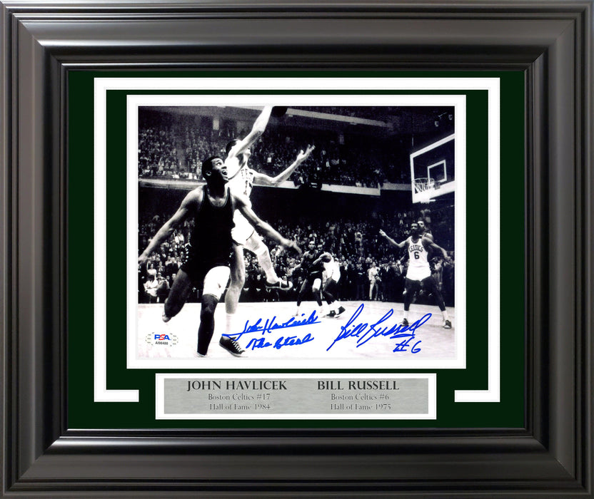 Bill Russell & John Havlicek Autographed Framed 8x10 Photo Boston Celtics The Steal Beckett BAS #AI98488 - RSA