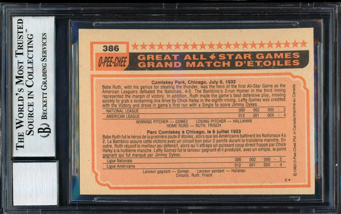 Rod Carew Autographed 1983 O-Pee-Chee Card #386 California Angels Auto Grade 10 Beckett BAS #12511309 - RSA