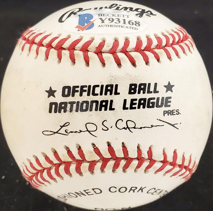 Sibby Sisti Autographed Official NL Baseball Boston Braves Beckett BAS #Y93168 - RSA