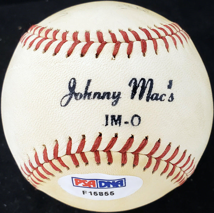 Dutch Leonard Autographed Official Johnny Mac's Baseball Boston Red Sox, Detroit Tigers "With Best Wishes To Mike" Died 1952 PSA/DNA #F15855 - RSA