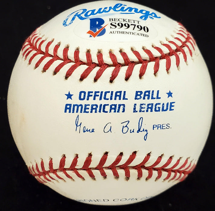 Bill Glynn Autographed Official AL Baseball Cleveland Indians Beckett BAS #S99790 - RSA