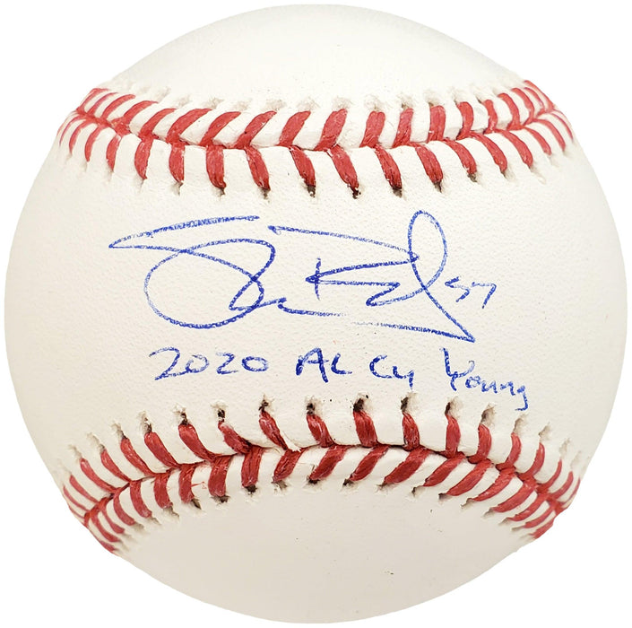 Shane Bieber Autographed Official MLB Baseball Cleveland Indians "2020 AL Cy Young" Beckett BAS Stock #185692 - RSA