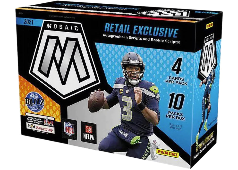 2021 Panini Mosaic Football Factory Sealed 10-pack Mega Box