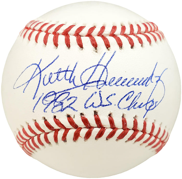Keith Hernandez Autographed Official MLB Baseball St. Louis Cardinals "1982 WS Champs" Beckett BAS Stock #190501 - RSA