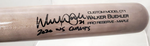 Walker Buehler Autographed Blonde Victus Game Model Bat Los Angeles Dodgers "2020 WS Champs" Beckett BAS QR Stock #193766 - RSA