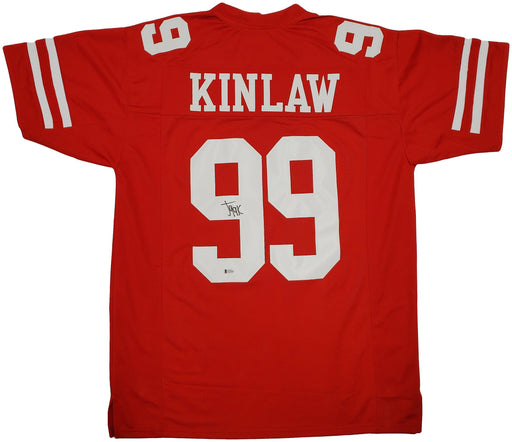 San Francisco 49ers Javon Kinlaw Autographed Red Jersey Beckett BAS Stock #196408 - RSA