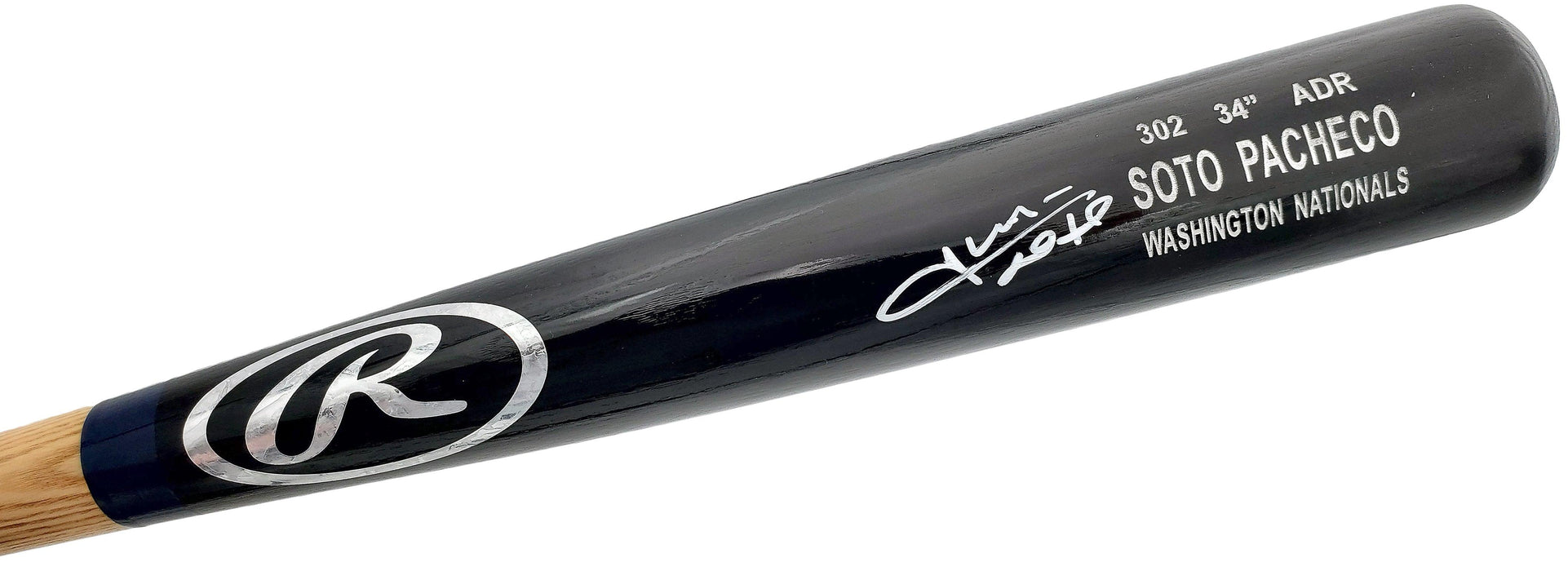 Juan Soto Autographed Black Rawlings Game Model Bat Washington Nationals Signed In White Beckett BAS QR Stock #196956 - RSA