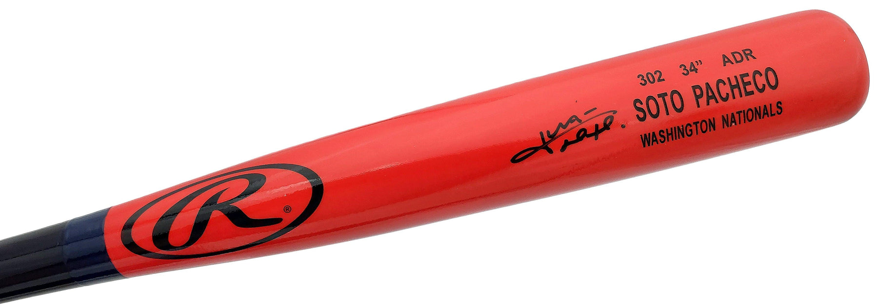 Juan Soto Autographed Red Rawlings Game Model Bat Washington Nationals Beckett BAS QR Stock #196958 - RSA