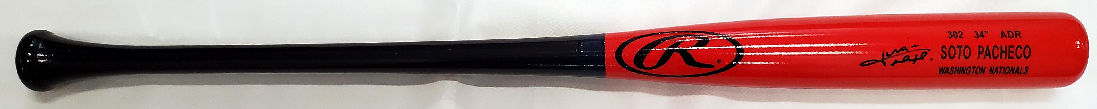 Juan Soto Autographed Red Rawlings Game Model Bat Washington Nationals Beckett BAS QR Stock #196958 - RSA